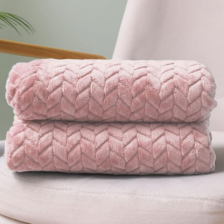 Set Invierno Manta Frazada Polar 2 Pza + Termo Mate Bombilla Rosa
