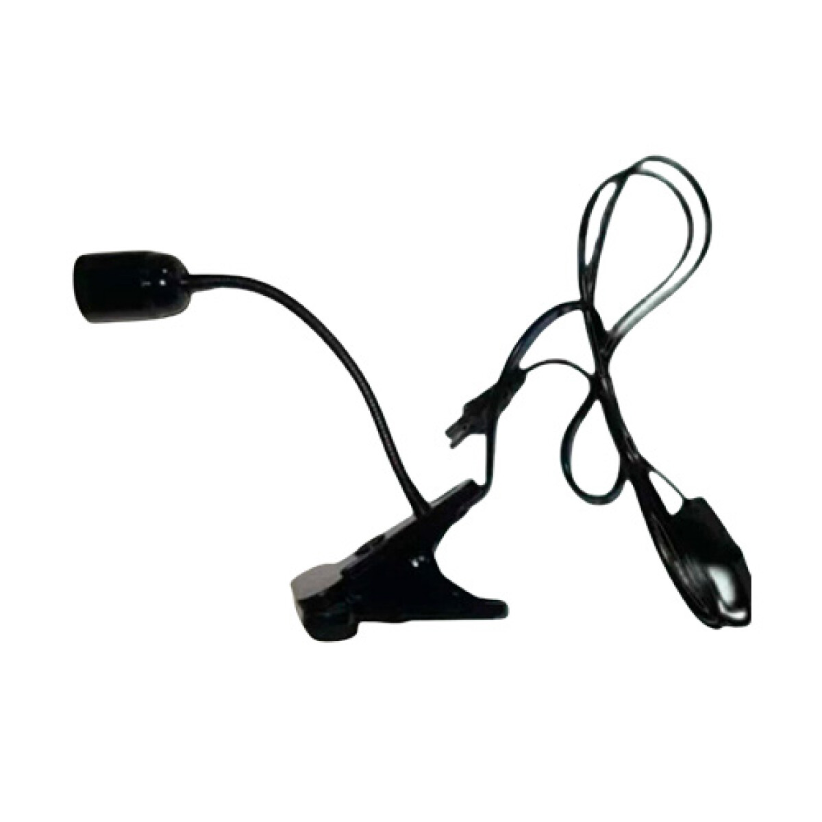 Portátil clip negra con socket E27 - 001 