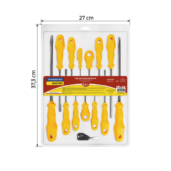 Juego destornilladores amarillos 14 piezas -TRAMONTINA TN0351