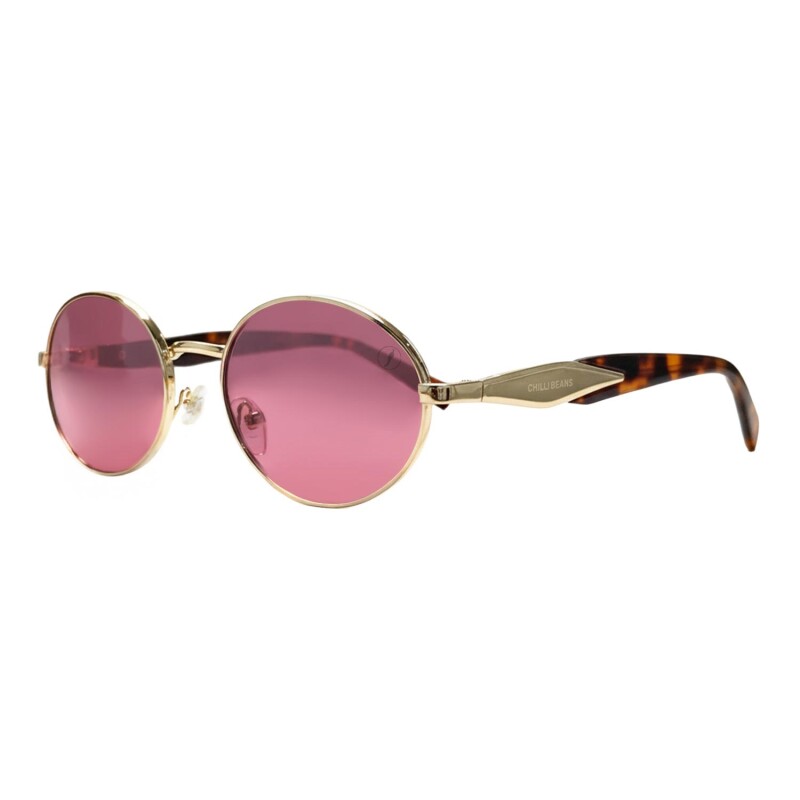 Lentes de Sol Chilli Beans Zaragoza Dorado - Rosa