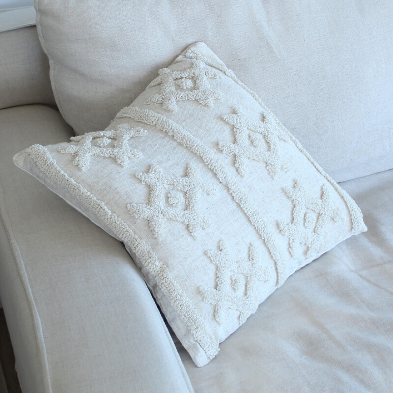 Funda de almohadón rombos beige 45x45cm Funda de almohadón rombos beige 45x45cm