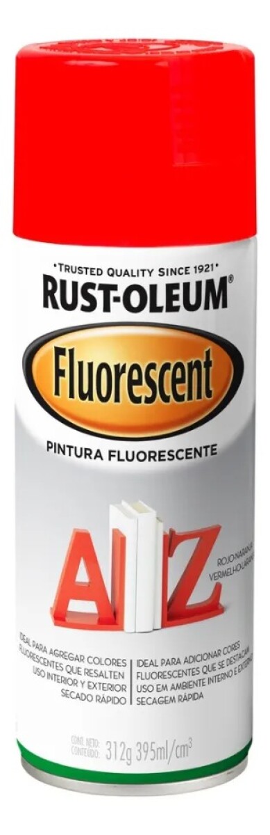 Pintura en Aerosol Rojo Naranja Fluorescente de Alta Visibilidad Rust-Oleum 