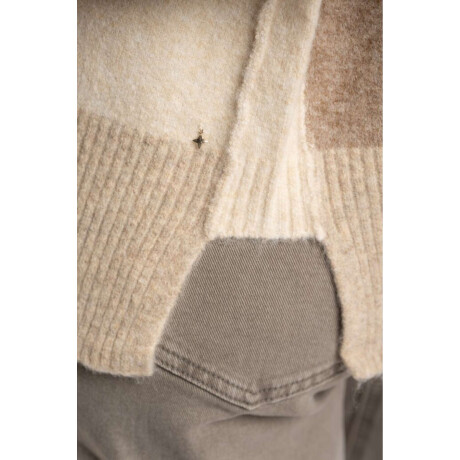 Sweater Color Block Beige Melange