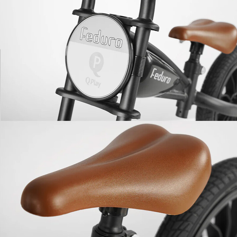 Bicicleta Infantil Qplay Feduro Rodado 12 Balance Con Cuadro Metálico Ajustable Negro