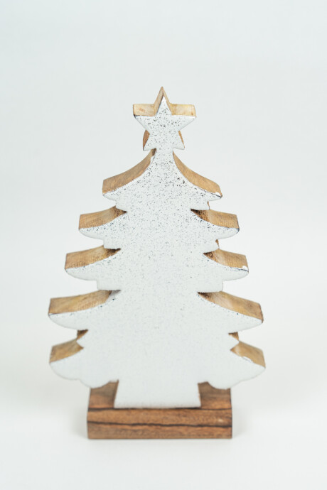 Deco Navidad árbol De Madera Con Base Color Unico
