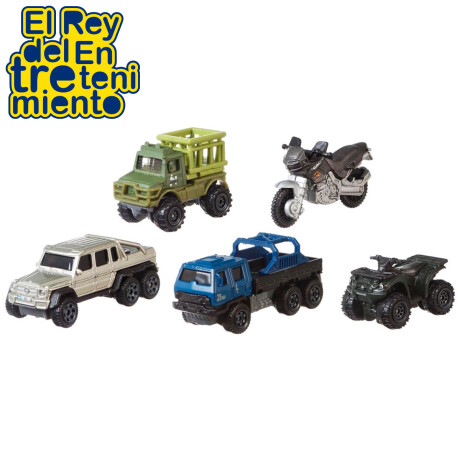 Set x5 Autitos Jurassic World Dinosaurios Matchbox 2
