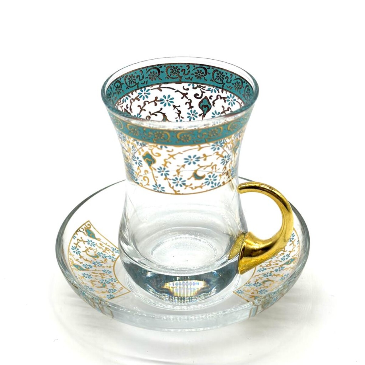 Vaso de té vip arabescos x1 - Celeste 