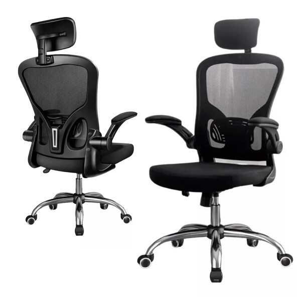 Silla De Escritorio Ergonómica Negra Con Tapizado De Malla SILLA RESPALDO ALTO 3D MESH APOYACABEZA
