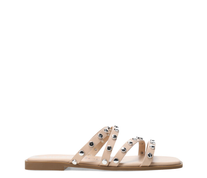 Sandalia de Mujer Miss Carol ZYLO con tachas Beige