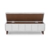 Banco Baul Patas Madera 140 x 50 x 48 Tapizado tela clara Banco Baul Patas Madera 140 x 50 x 48 Tapizado tela clara