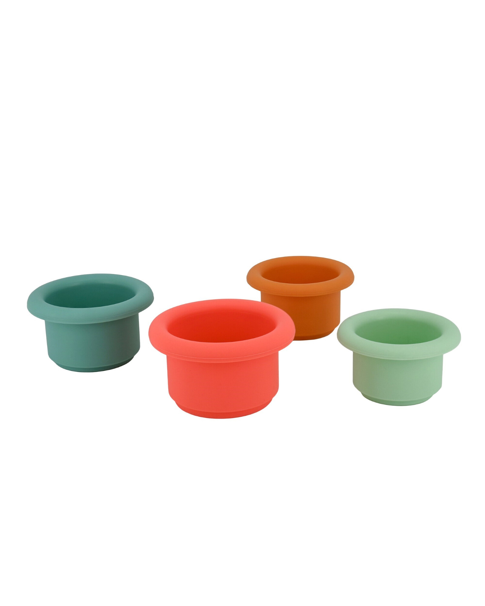 Set cuatro vasos apilables de silicona Set cuatro vasos apilables de silicona