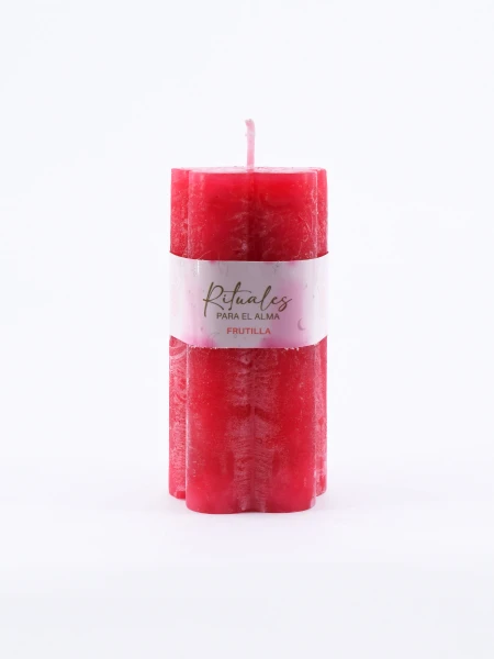 VELA FLOR FRUTILLA ROJO