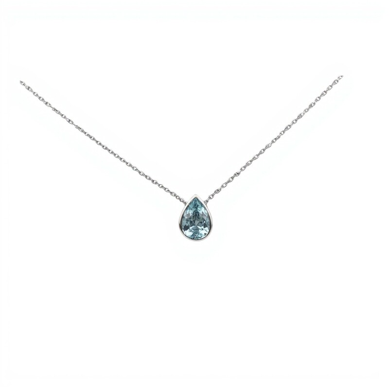 Conjunto Lágrima- Plata rodinada 925-Piedra Aguamarina-CJ2024 conpiedra
