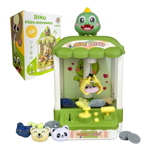 Máquina Infantil Grúa Agarra Juguetes Peluches Con Sonido Variante Color Verde