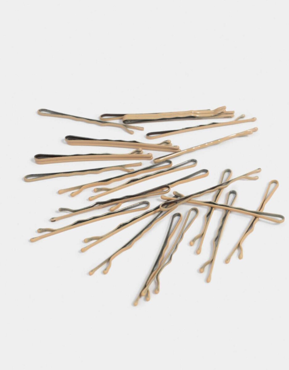 Set De Horquillas - Marron Beige 