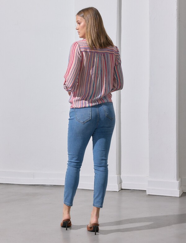 Blusa Gasa Nudo MULTI/FUCSIA