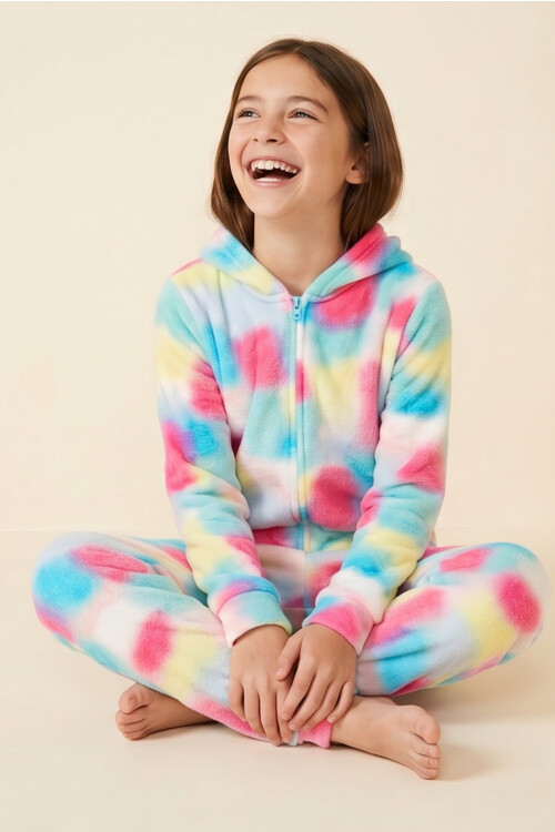 ENTERITO CON CAPUCHA MICROFLEECE MULTICOLOR