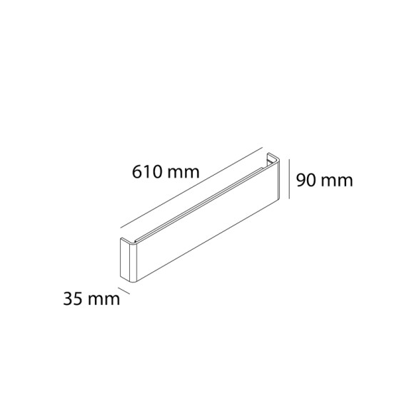 Lámpara de pared bidireccional LED 20W cálida 110° AO1156