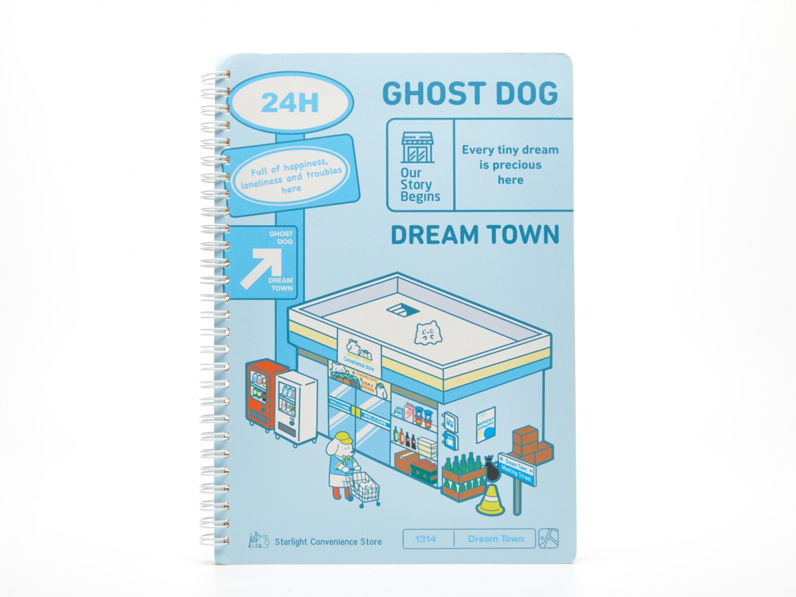 CUADERNO ESPIRAL B5 (PERRO FANTASMA CIUDAD DE LOS SUEÑOS/AZUL) 