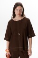 BLUSA LINO EVA MARRON