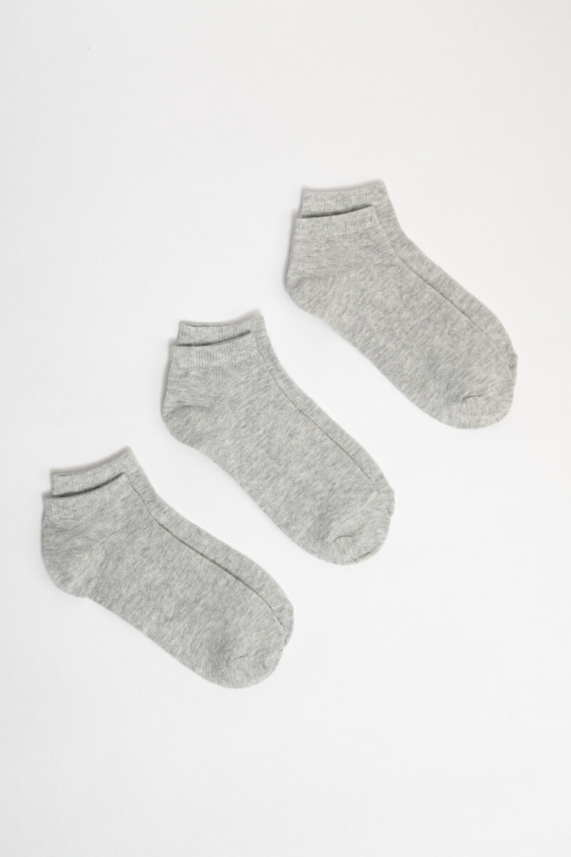Pack x 3 medias tobillera Gris