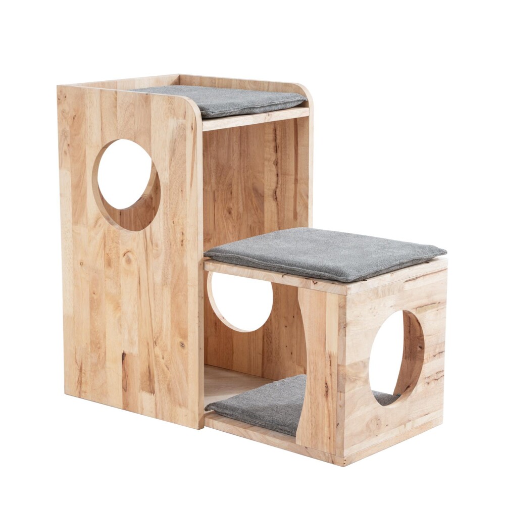 ESCALADOR DE GATO MADERA NATURAL-BEIGE CASPER