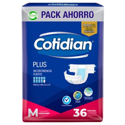 Cotidian Plus x36 pañales Talle M