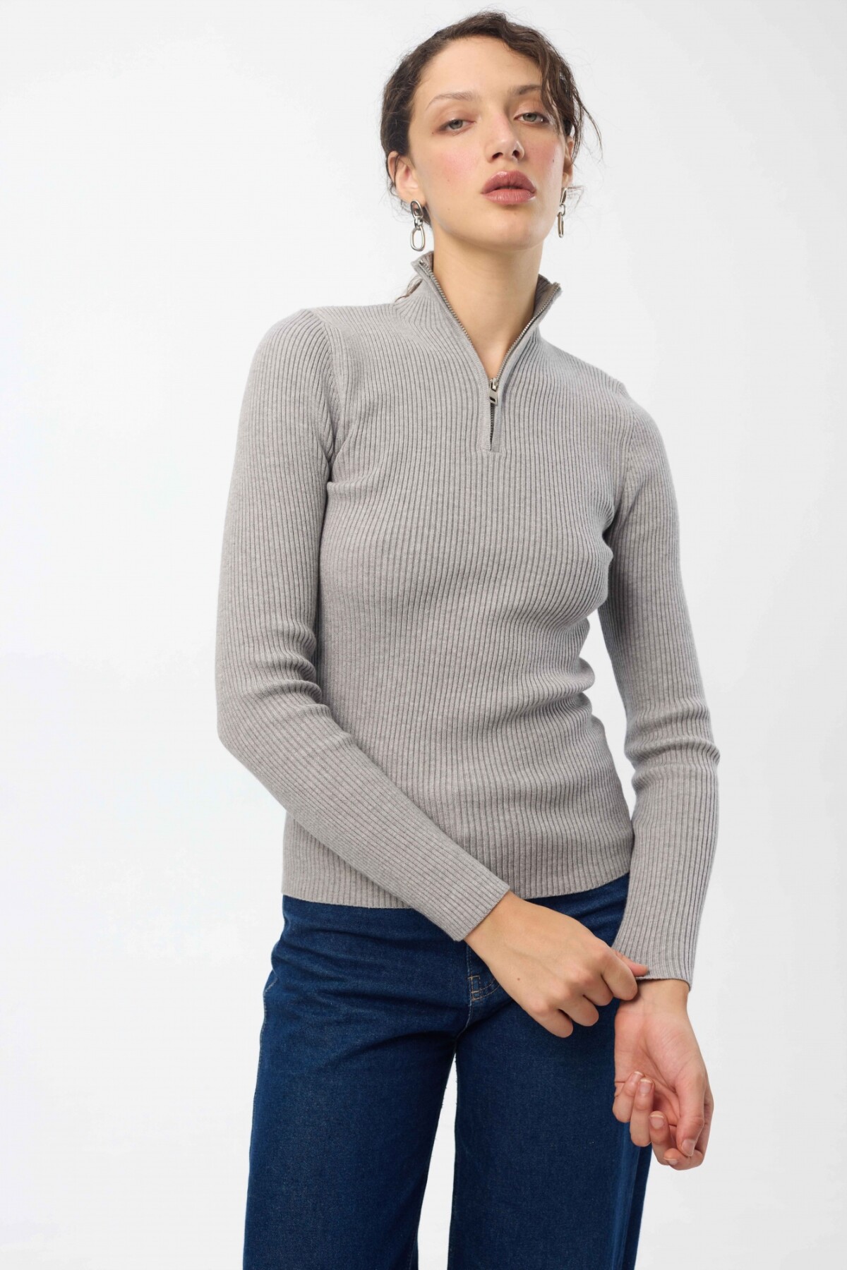 Buzo Zip Gris