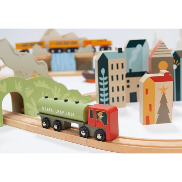 Juguete Pista De Tren Panoramica Tender Leaf Madera Infantil Juguete Pista De Tren Panoramica Tender Leaf Madera Infantil