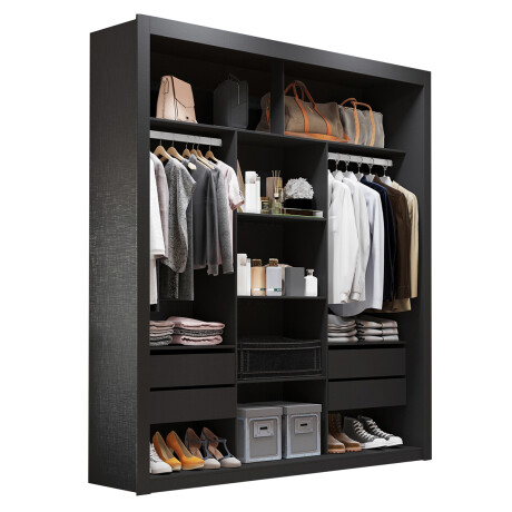 ROPERO VESTIDOR 4 CAJONES GUARDARROPA ARMARIO PLACARD CLOSET NEGRO