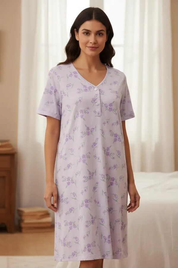 Camisón M/Corta Clásico Camisón M/Corta Clásico Lila