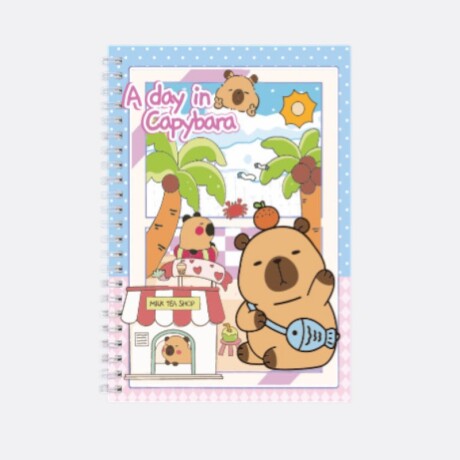 Cuaderno Capibara A5 Infantil Escolar Azul y Rosa