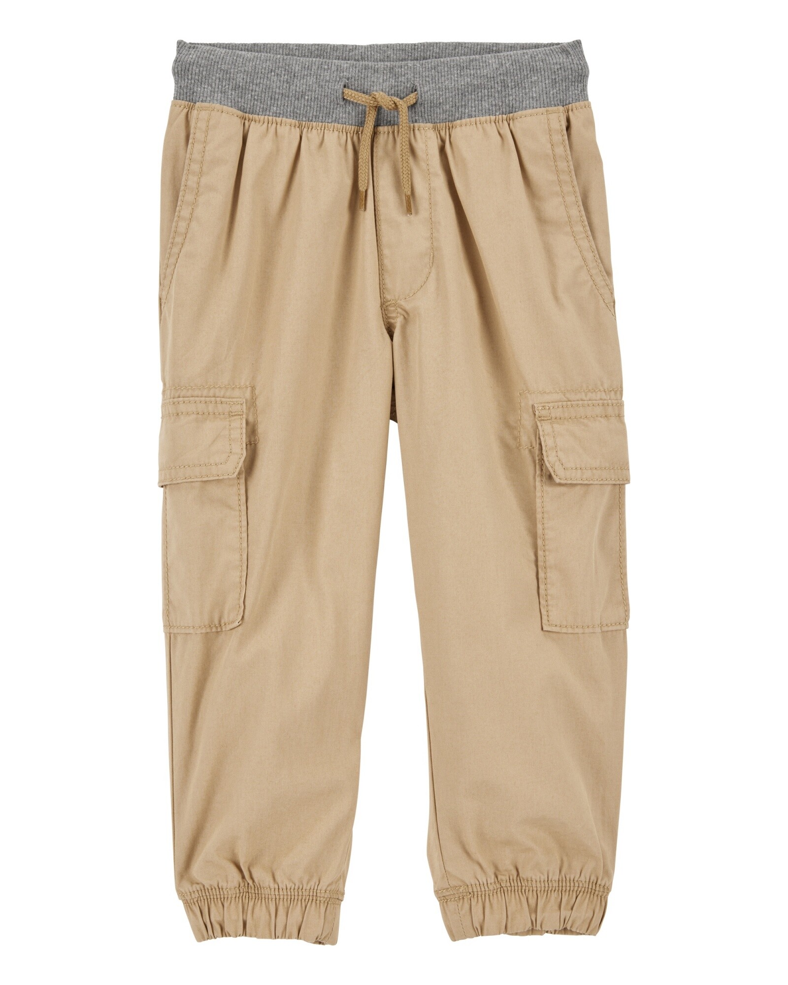Pantalón cargo de algodón, khaki Sin color