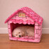 Casa Cucha Perro Pequeño Gato Tela Desarmable 40 x 46,5cm Color Rosa