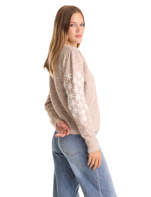 Buzo Lana Bordada TOSTADO