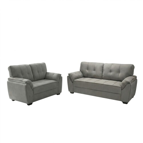 Juego De Living Sillones Sofá 2 Y 3 Cuerpos - Montana Gris