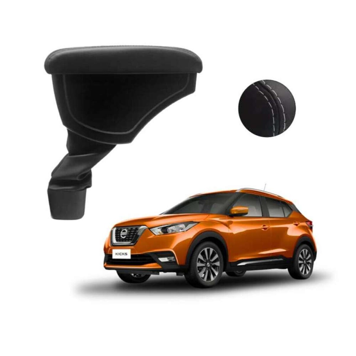 Apoya Brazo Nissan Kicks - Cuero Sint Negro Linblanca 