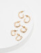 Aros Argollas Set Strass Set De Argollas Con Strass - Dorado