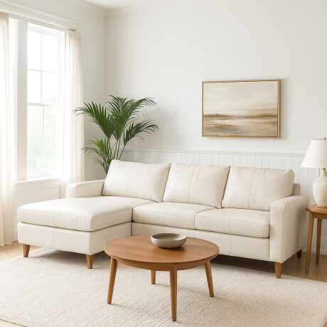 Rinconera Sevilha - Cuero Natural - Chaise Izquierdo 1000 (Off White)