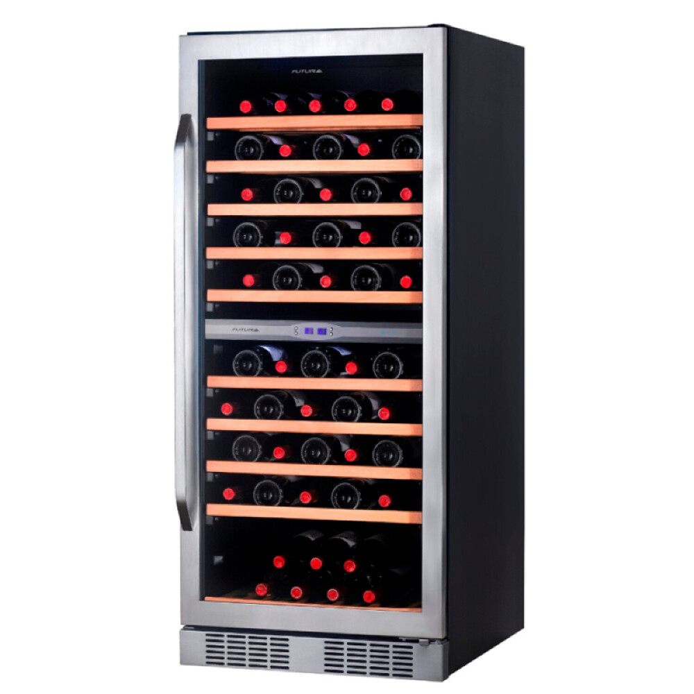 Enfriadora de vino Futura Plus FUT-EV110X vidrio negro 110 botellas acero inoxidable