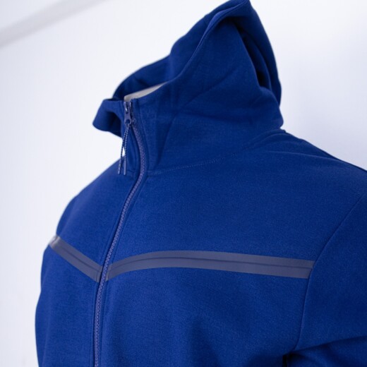 Campera Menpi Alta Calidad Moda Hombre Deportivo C/Capucha Azul S/C