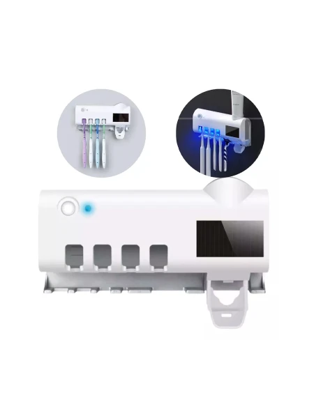 DISPENSADOR AUTOMATICO + PORTACEPILLOS BLANCO