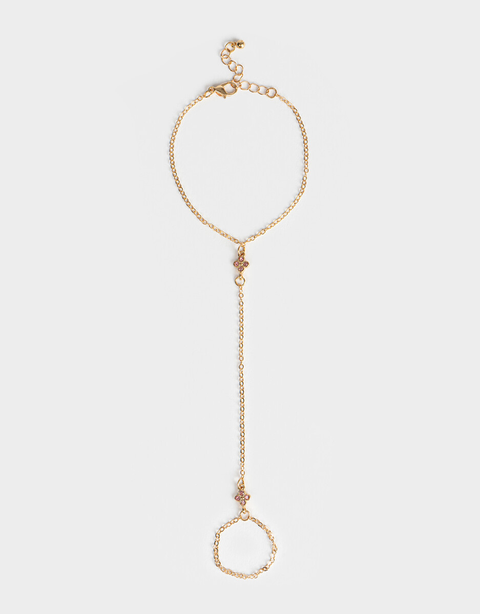 Pulsera Flexible Con Anillo Unido 