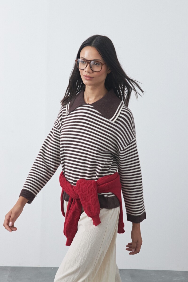 SWEATER <br /> TUMBES Marrón oscuro