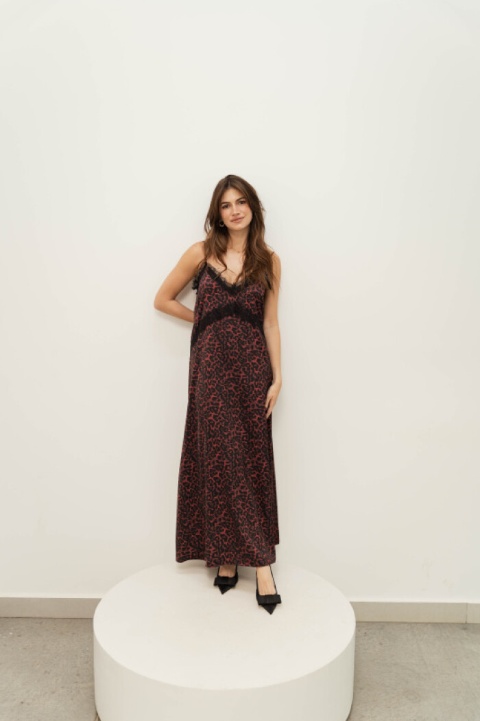 VESTIDO NEW ISABEL BURGUNDY FELINE VESTIDO NEW ISABEL BURGUNDY FELINE