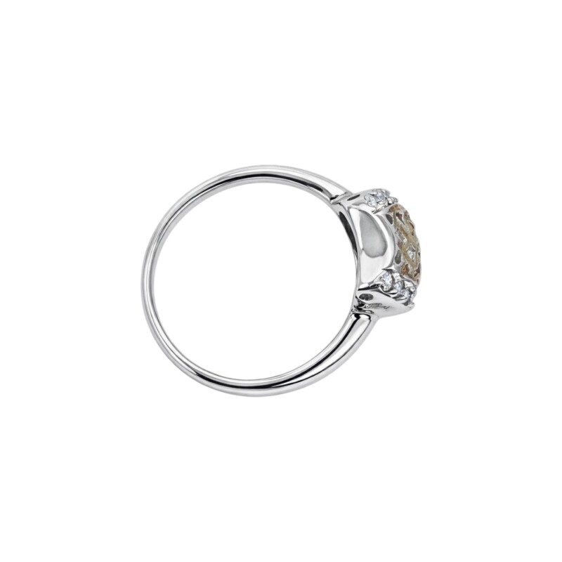 Anillo tejido - Plata y Oro - zirconia - AN5992 conpiedra