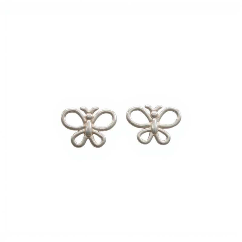 Caravanas Mariposa-Plata 925-Sin piedra-CA3477 sinpiedra
