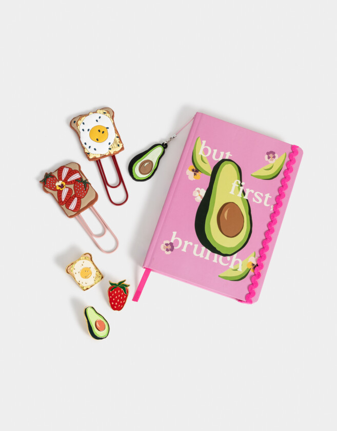 Anotadores Cuadernos y Memos Cuaderno A5 "but First, Brunch" - Fucsia Claro