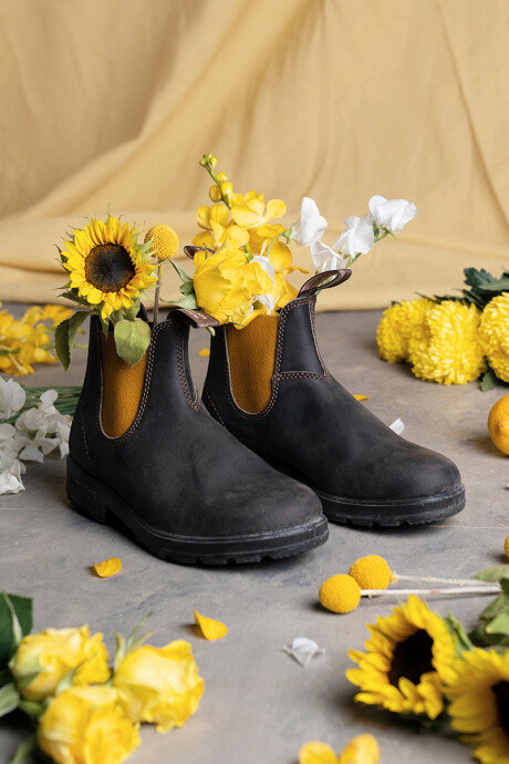 Botas 1919 Elastic Side V Cut Brown With Mustard Elastic