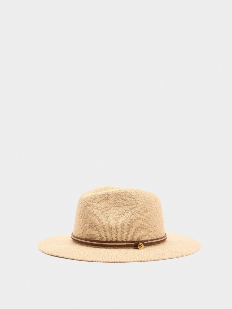 Sombrero De Punto Con Cintos Efecto Piel natural